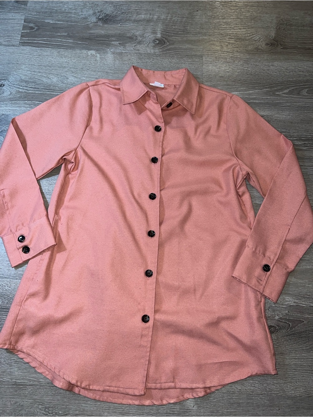 Lularoe Salmon Button-Front Collared Tunic Shirt